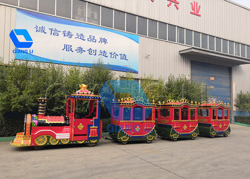 Amusement Kiddie Train Ride Sightseeing Battery Trackless Train For Kids