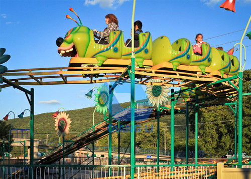 Special Design Track Rides , Amusement Worm Roller Coaster For Adult / Kids