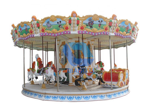 Modern Theme Park Carousel 4.8m Height Kids Outdoor Merry Go Round With Cover