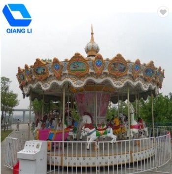 Popular Theme Park Rides Up Driven Musical Merry Go Round Carousel For Children / Adults