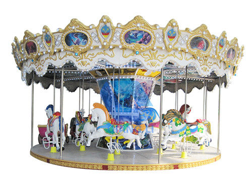 Double Decker Merry Go Round 24 Seater Carousel Amusement Park Rides